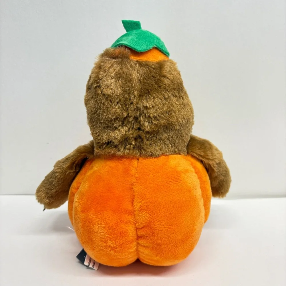 Fringe Studio Halloween Sloth Pumpkin Jack-O-Lantern Plush Squeaky Dog Toy 9
